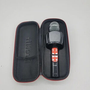 Dre Mir Wireless Black Red Karaoke Party Microphone Portable Mic Speaker Case